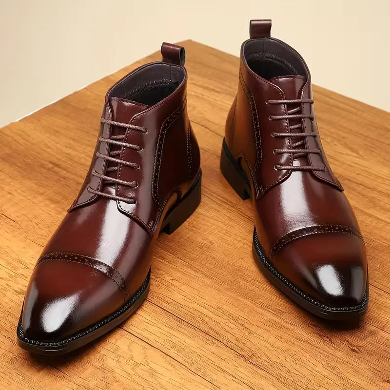 Bottines Derby Cap Toe en Cuir pour Homme