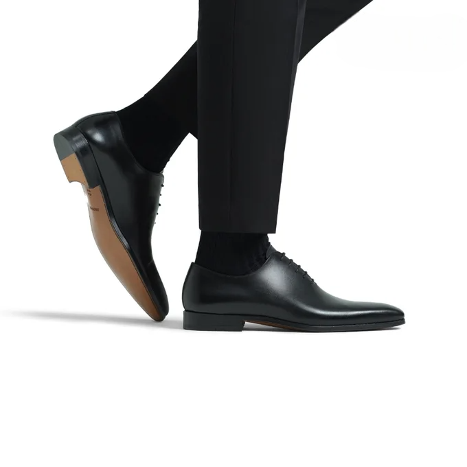 GATSO Richelieu Noire en Cuir de Veau 100%