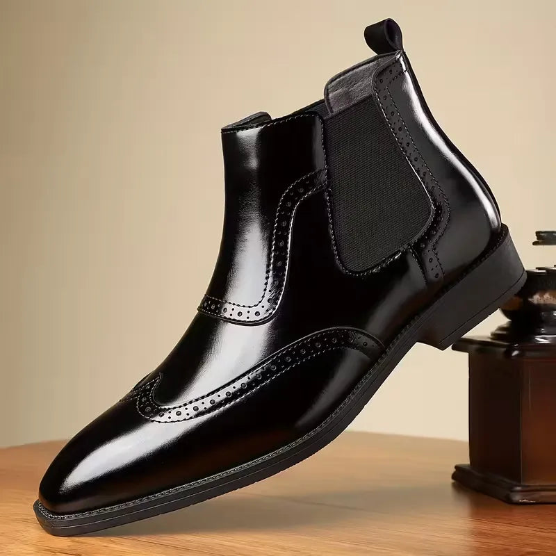 Bottes Hommes cap toe brogue cuir