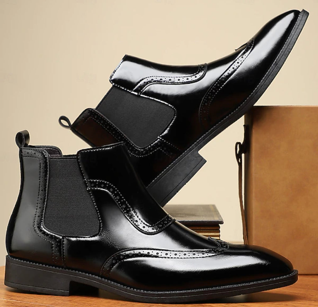 Bottes Hommes cap toe brogue cuir